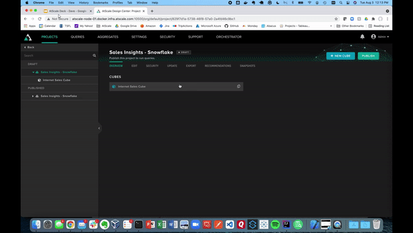 AtScale Design Center Canvas Connects to Different Data Sources