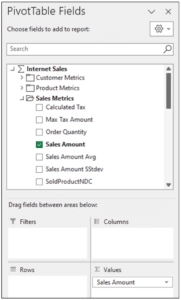 Adding Sales Amount to the Pivot Table