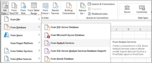 Selecting Analysis Services as the data source