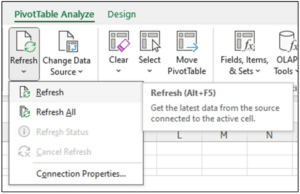Excel - Refreshing PivotTable Data from the AtScale Data Model