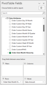 Fig 09 – Adding the Order Date Month Hierarchy