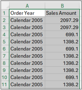 Fig 20 – Selecting the Data