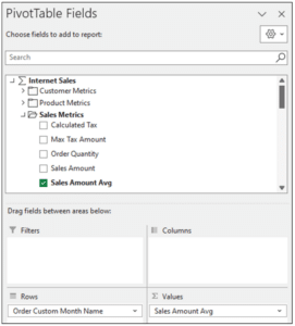 Fig 03 – Adding the Measure to the PivotTable