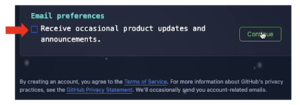 Github - select email preferences