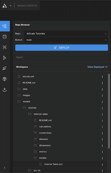 Use git in atscale - screenshot