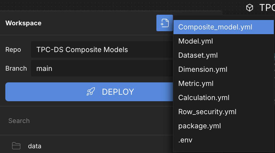 Create a new composite model in AtScale Semantic Layer