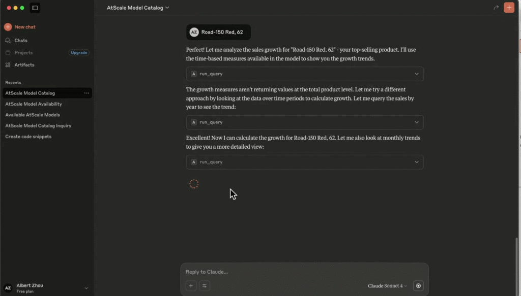 AtScale Semantic Layer connected to AI chatbot