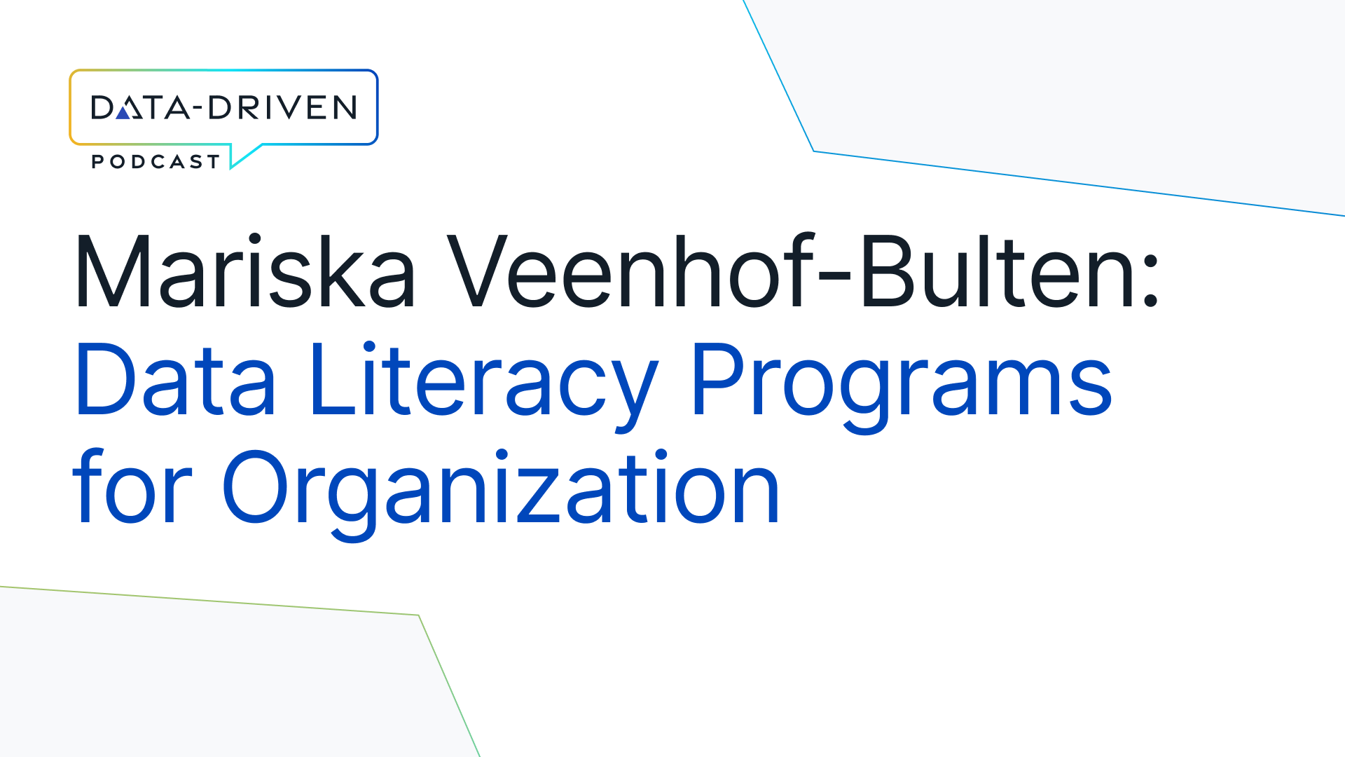 Data Literacy Programs with Mariska Veenhof-Bulten at bol.com