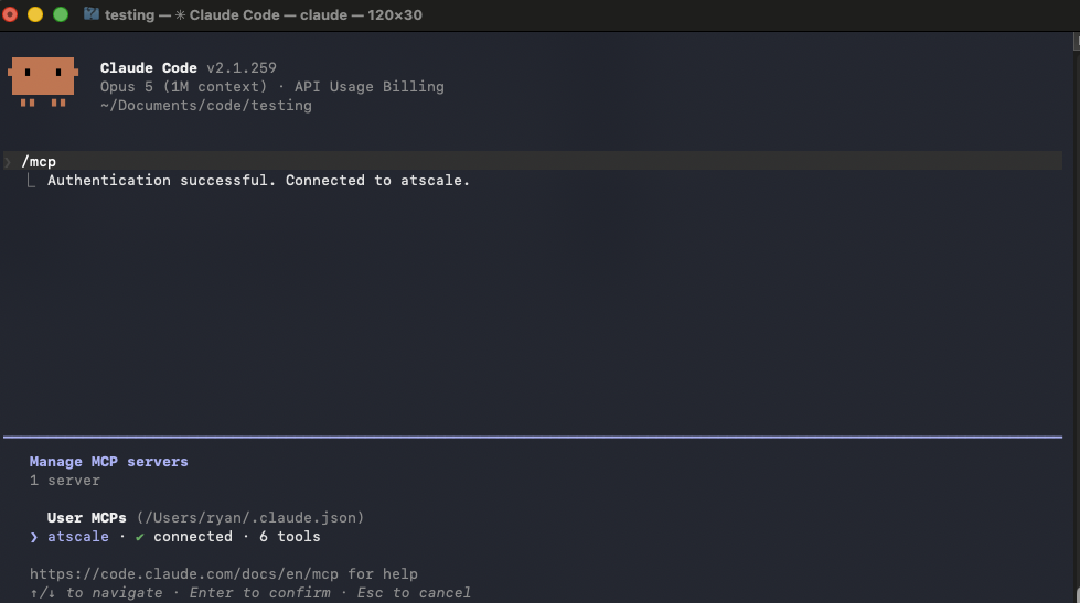 connect claude to atscale via mcp